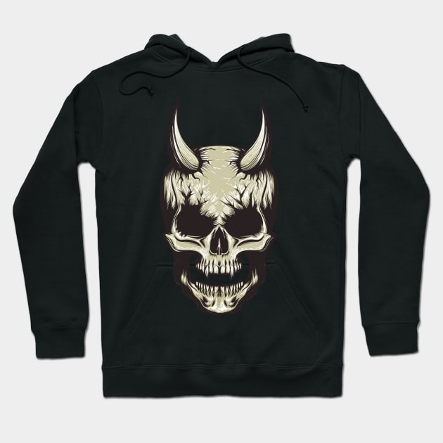 Devil Skull Illustration Hoodie by devaleta